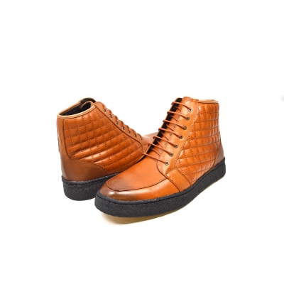 British Collection "Extreme"  Cognac Leather High Top