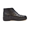 British Collection Black Ostrich and Wingtip Leather