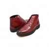 British Collection Burgundy Ostrich and Wingtip Leather