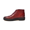 British Collection Burgundy Ostrich and Wingtip Leather