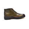 British Collection Olive Ostrich and Wingtip Leather