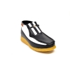 British Collection Apollo-Black and White Leather Slip-on