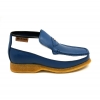 British Collection Checkers-Blue/White Slip-ons