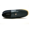 British Collection Checkers-Navy Leather Slip-ons