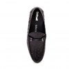 British Collection "Capitan" Black Ostrich Leather Slip-on