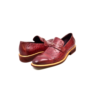 British Collection "Dolche" Burgundy Ostrich Leather