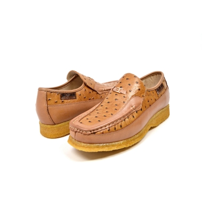 British Collection "Harlem" Cognac Ostrich Leather