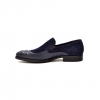 British Collection "Shiraz" Navy Croc Leather and Suede