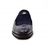 British Collection "Shiraz" Navy Croc Leather and Suede