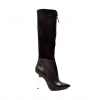 SoleMani Women's French  X-Slim 12"-13" Calf Black Leather Boot