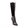 SoleMani Women's French  X-Slim 12"-13" Calf Black Leather Boot