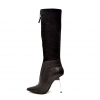 SoleMani Women's French  X-Slim 12"-13" Calf Black Leather Boot