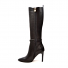 SoleMani Women's Noosh Black Leather Narrow calf