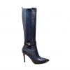 SoleMani Women's Noosh Navy Leather Narrow calf