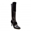 SoleMani Women's "Lucky" Black Leather Narrow calf