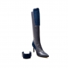 SoleMani Women's "Lucky" Navy Leather Narrow calf