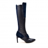 SoleMani Women's "Lucky" Navy Leather Narrow calf