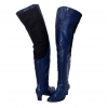 Peearge LB7060 Ladies Thigh High Boots Navy Leather